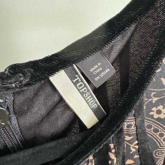 Topshop Jumpsuit Brown/Black Patterned Keyhole - Picture 5 of 6